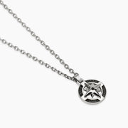 Kidult Collana con ciondolo rosa dei venti in acciaio e nero 851109